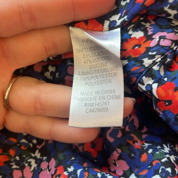 Parker Sleeveless Floral Dress Silk Blend Button Front Spring Summer Sundress - Picture 3 of 5